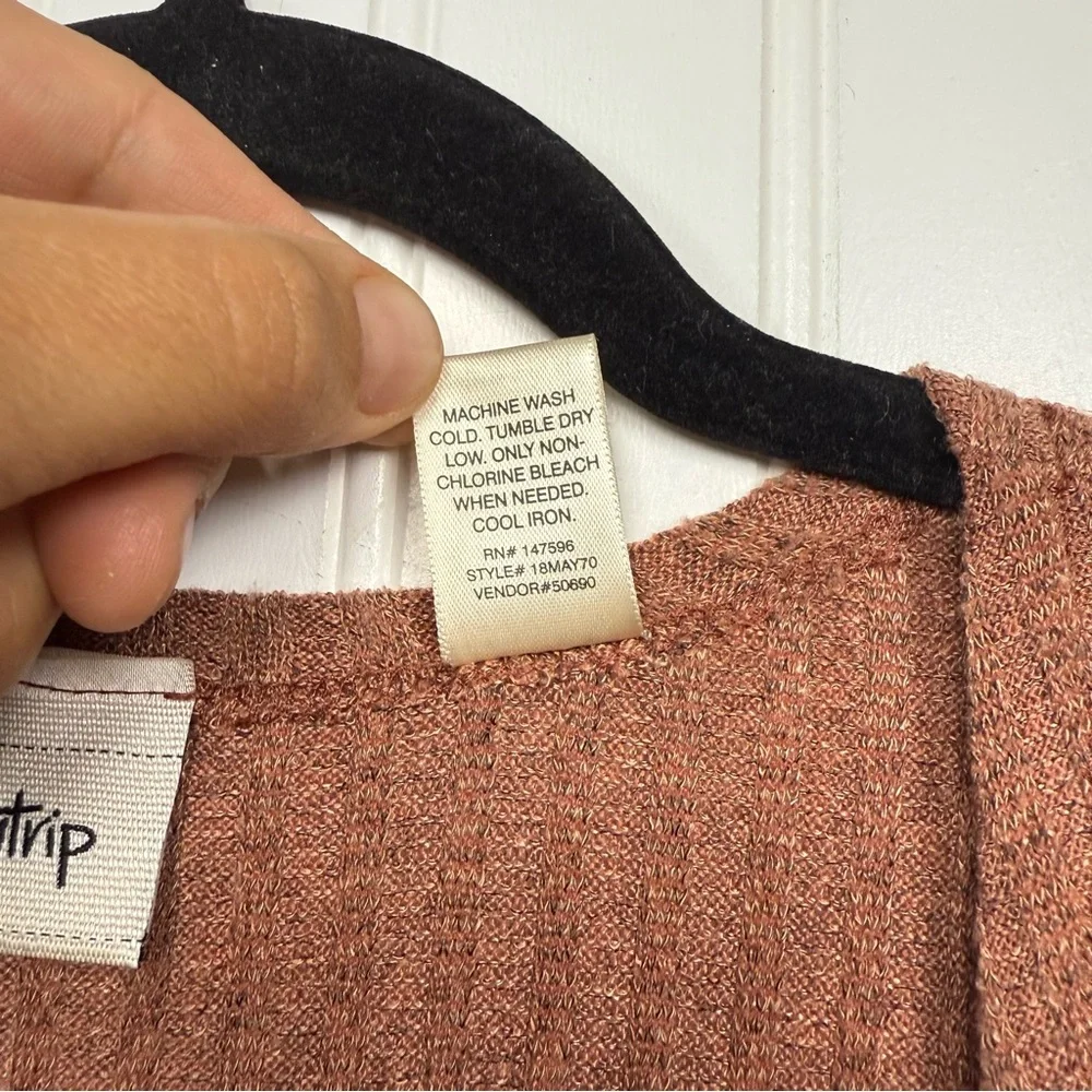 Daytrip Women's Cardigan Sweater Size Medium Open Front 3/4 Sleeve Pink Orange - Picture 5 of 8